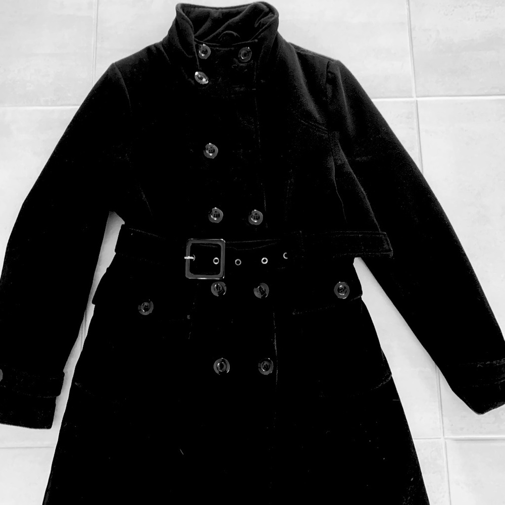 Eclipse Black Trench Coat with Belted Waist